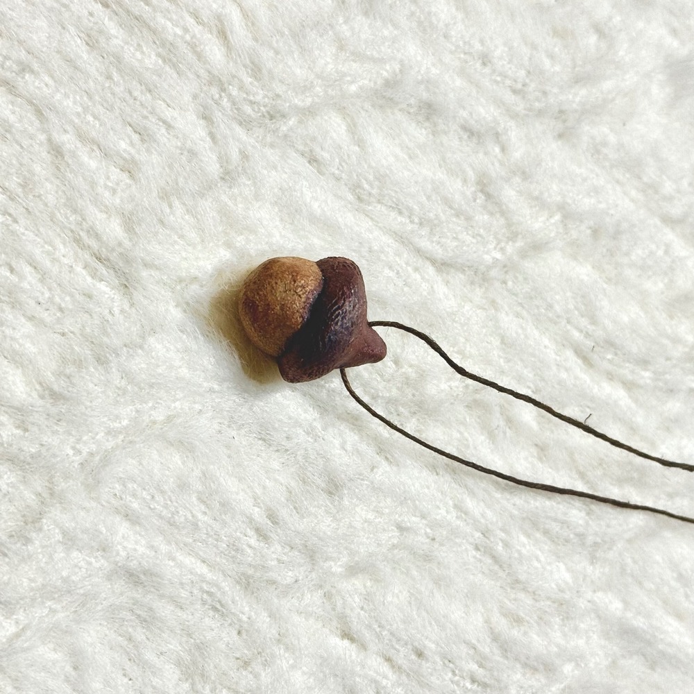 Vintage Handmade Felt Acorn Necklace Woodland Charm Nature Inspired Jewelry Gift - Picture 5 of 7